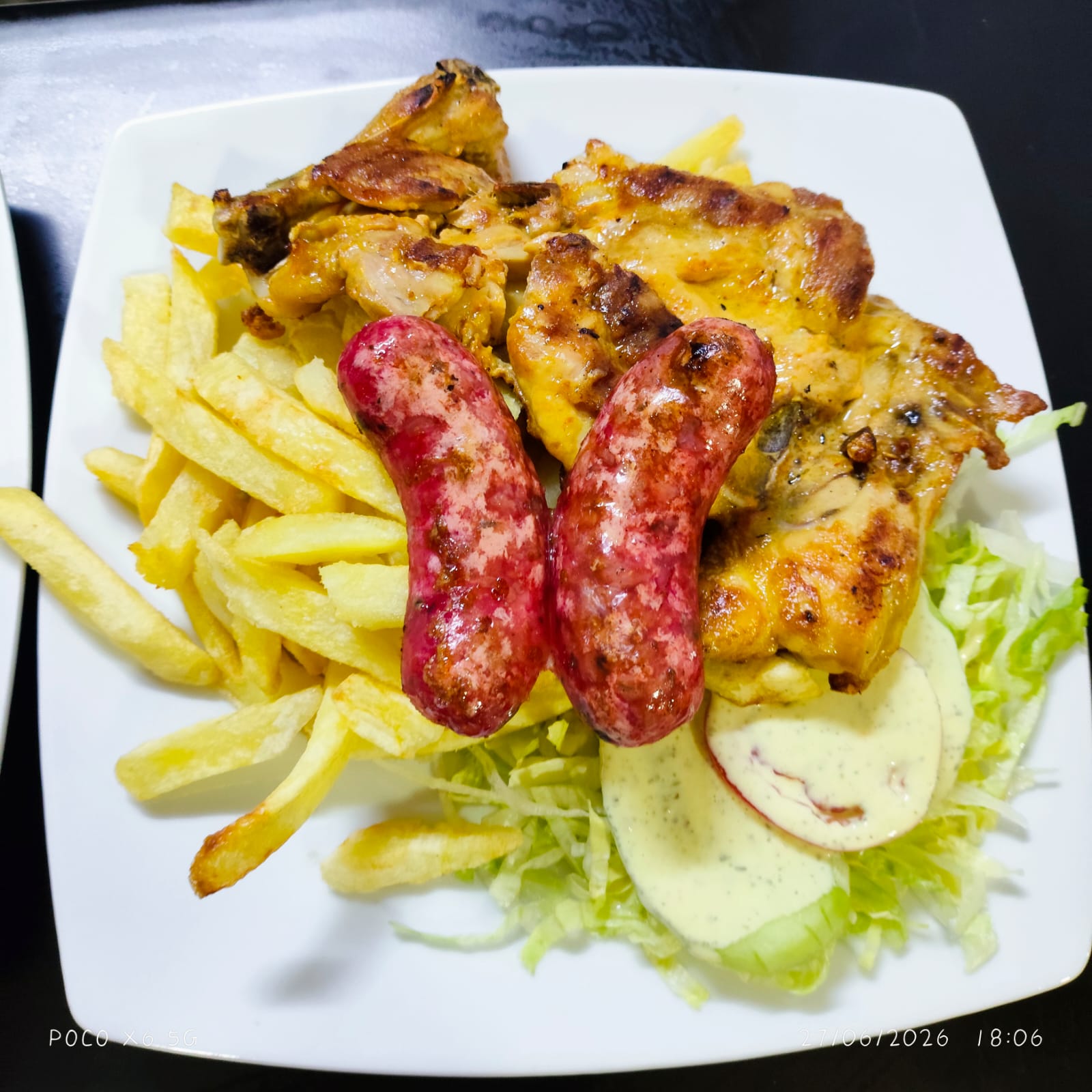 Parrilla de pollo con chorizo